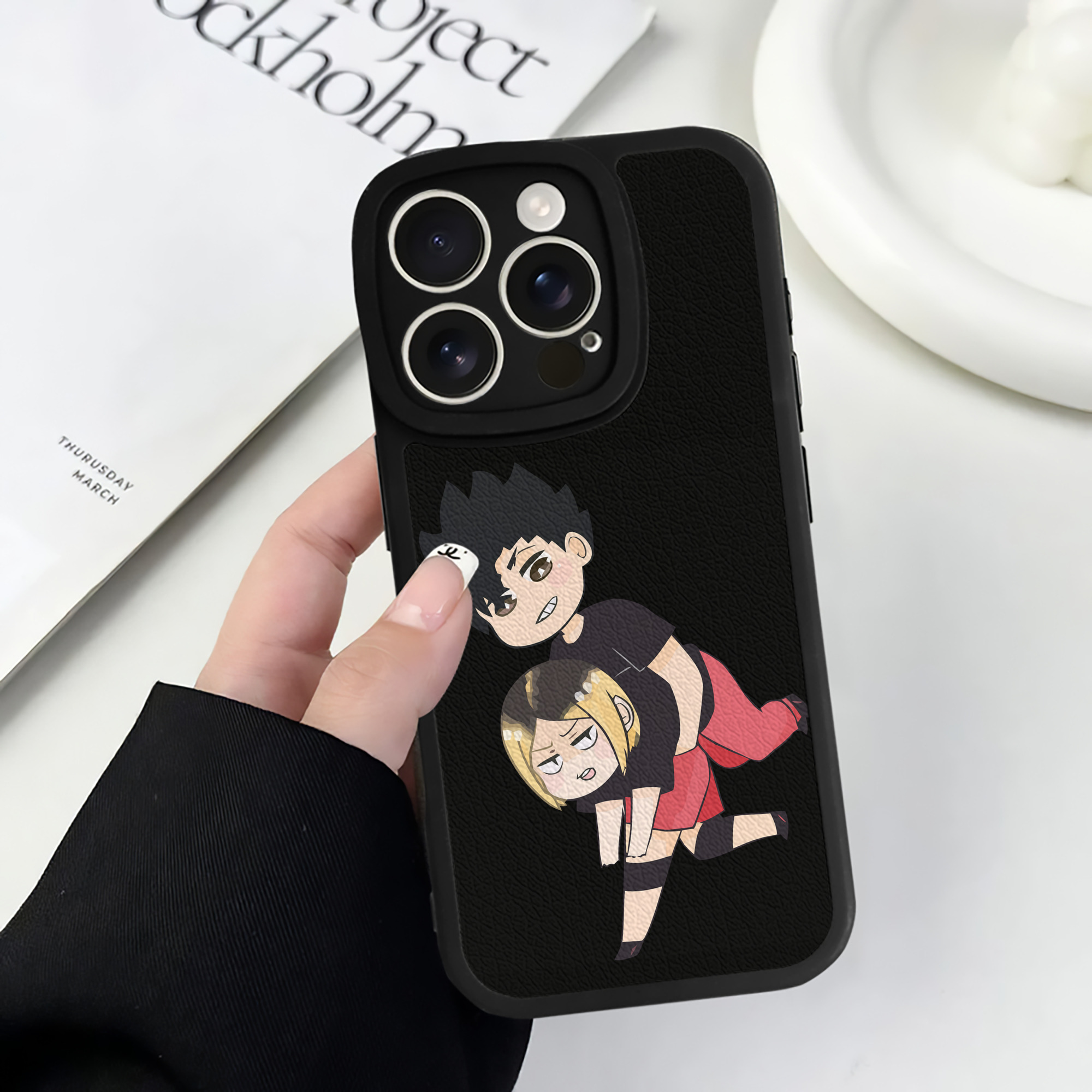 （画像用） ハイキュー!! Haikyu!! 【iPhone 16シリーズ対応】シリコンスマホケース（レザー調） 材質：シリコン